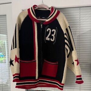 Jaded London Black, Cream & Red Striped Zip Cardigan
